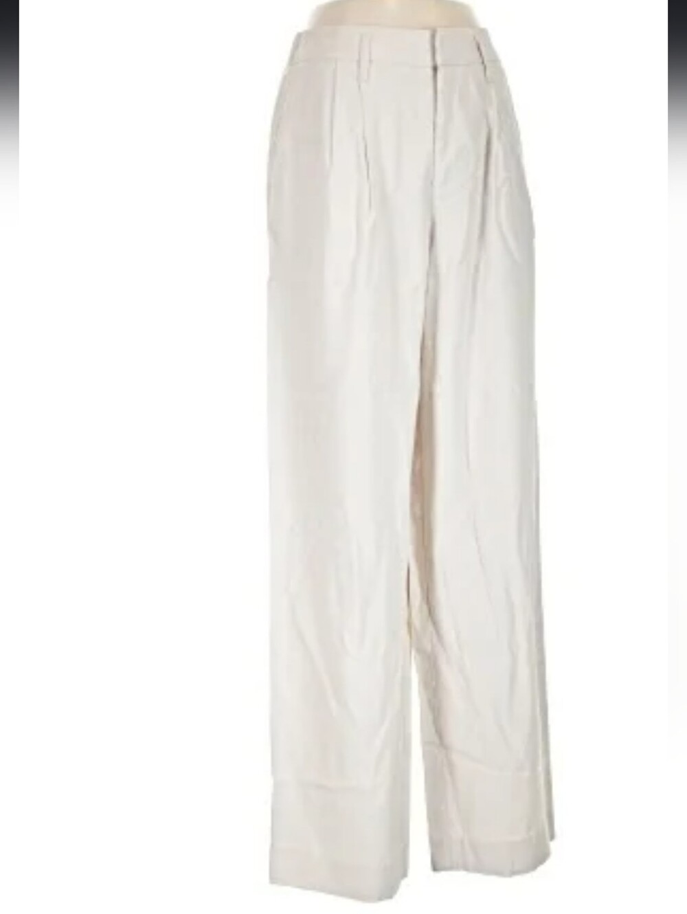 Women's High-Waist Wide Leg Cream Trousers - A New Day - 17